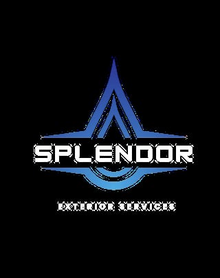 Splendor logo featuring a blue water droplet design with text and movie warning below on black background